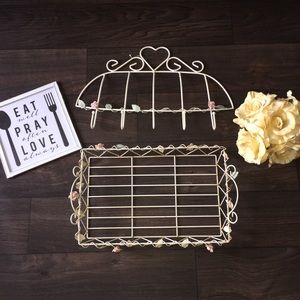 Wall decor with Hooks and Matching Tray
